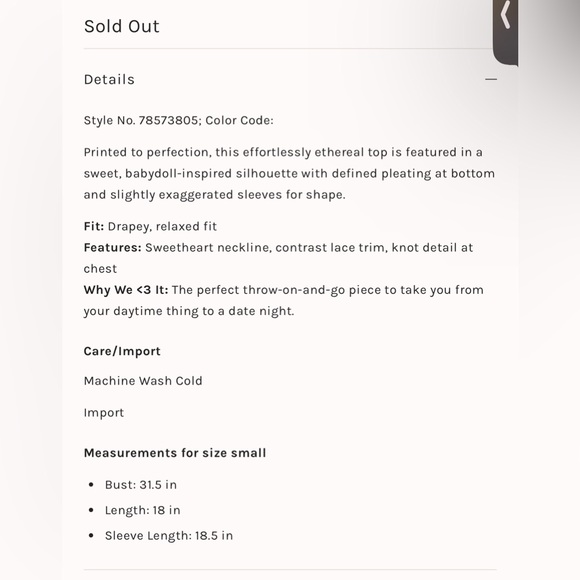 Free People Brittnee Printed Top in the color Blue Combo. NWT size Medium. - Picture 8 of 8